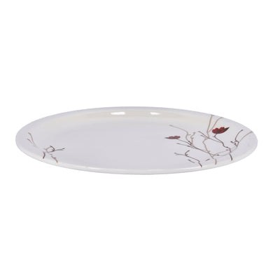 Royalford RF6733 10.5" Melamine Dinner Plate| durable and break-resistant build with elegant floral design| lightweight feel and perfect for daily serving meals|