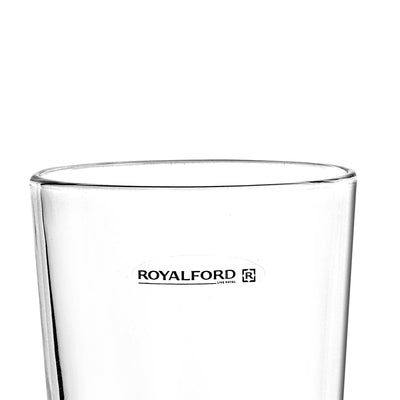 Royalford RF6777 6 Pcs Glass Tumbler Set |  Clear Drinking Glasses for Juice, Water & Soft Drinks |  Durable Everyday Beverage Glassware Set  for Home Kitchen Dining Use