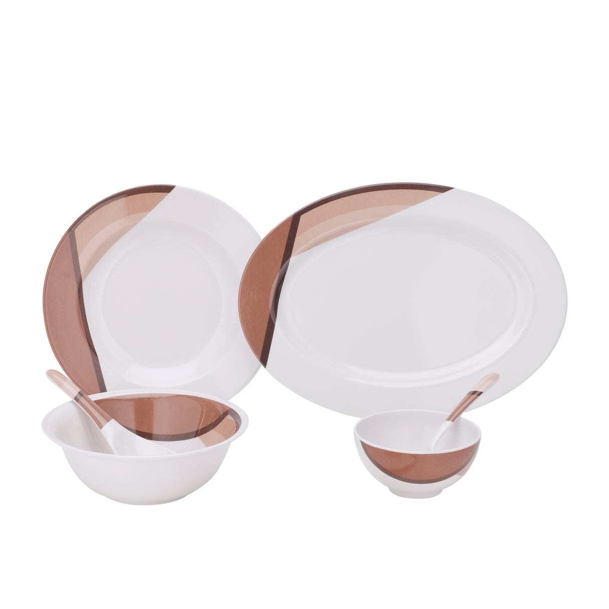 Royalford RF6972 35-Piece Melamine Dinner Set | Break Resistant | Dishwasher Safe| Freezer Safe Dinnerware for Everyday Dining, Family Meals & Special Occasions