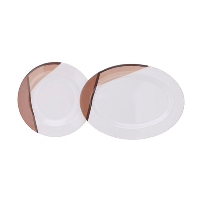 Royalford RF6972 35-Piece Melamine Dinner Set | Break Resistant | Dishwasher Safe| Freezer Safe Dinnerware for Everyday Dining, Family Meals & Special Occasions