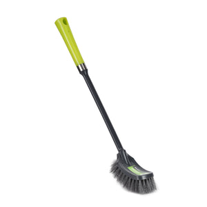 Royalford RF6997GR toilet brush with long handle| ergonomic grip, flexible bristles for deep cleaning| scratch-free, and durable PP+PET material, for all toilet|