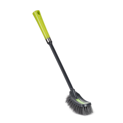 Royalford RF6997GR toilet brush with long handle| ergonomic grip, flexible bristles for deep cleaning| scratch-free, and durable PP+PET material, for all toilet|