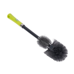 Royalford RF6998GR toilet brush | dual head design, long handle and ergonomic grip| flexible bristles, scratch-free, durable PP+PET, ideal for all toilet types|