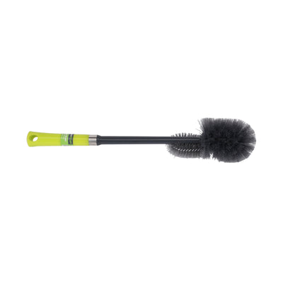 Royalford RF6998GR toilet brush | dual head design, long handle and ergonomic grip| flexible bristles, scratch-free, durable PP+PET, ideal for all toilet types|