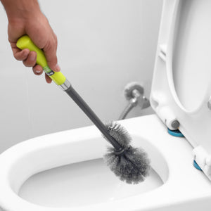Royalford RF6998GR toilet brush | dual head design, long handle and ergonomic grip| flexible bristles, scratch-free, durable PP+PET, ideal for all toilet types|
