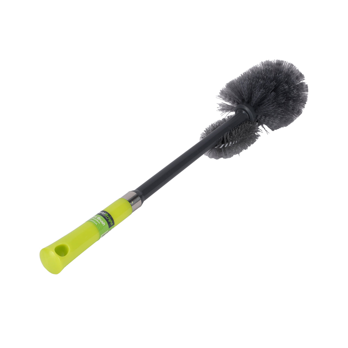 Royalford RF6998GR toilet brush | dual head design, long handle and ergonomic grip| flexible bristles, scratch-free, durable PP+PET, ideal for all toilet types|