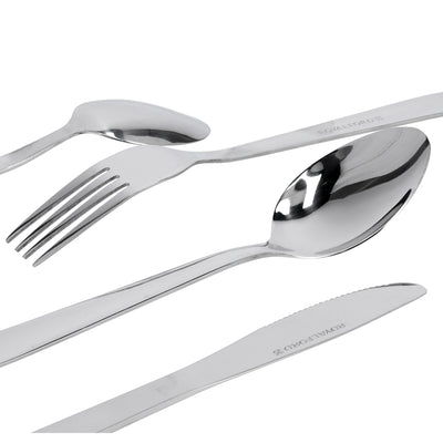 Royalford RF7009 25-piece stainless steel cutlery set with elegant stand | rust-resistant mirror finish, ergonomic design, durable build, perfect for everyday dining