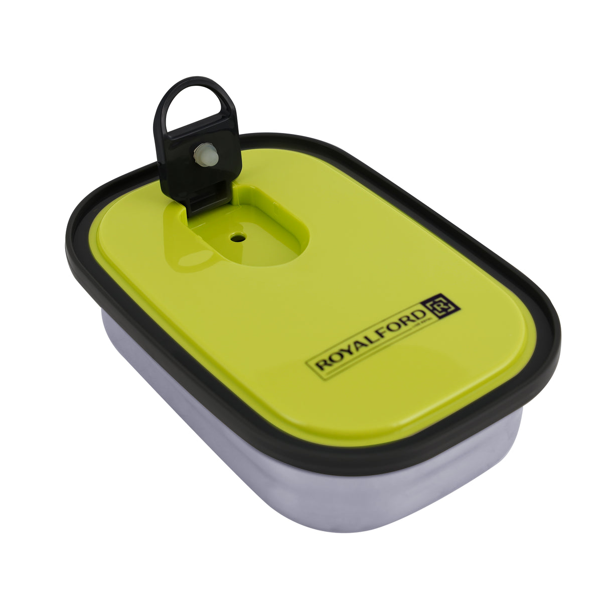 Royalford RF7013 Rectangle Stainless Steel Food Container 350ml| BPA-free storage box with durable build| hygienic design, leak-resistant lid, and compact size|