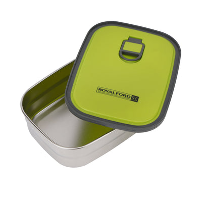 Royalford RF7014 680ML Stainless Steel Rectangular Food Container |  Airtight Leakproof Lid|  BPA Free | Food Grade Lunch Box | Perfect for Office, School & Travel Use