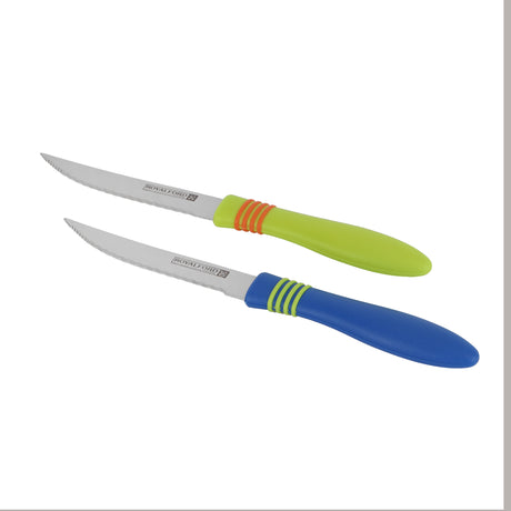 Royalford RF7029 2PCS Fruit Knife Set | Stainless Steel Serrated Blades | Durable Kitchen Knives with Ergonomic Handles | Perfect for Fruits & Vegetables Cutting