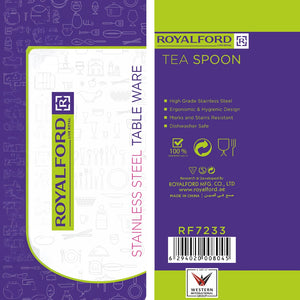 Royalford RF7233 Stainless Steel Tea Spoon | Durable Ergonomic Tea & Coffee Spoon| Dishwasher Safe| Rust & Stain Resistant Cutlery for Home, Hotel, Café & Restaurant Use