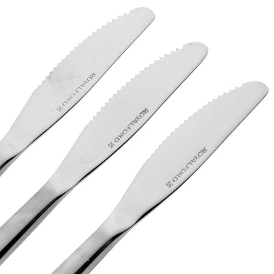 Royalford RF7234 Stainless Steel Table Knife | Sharp Serrated Dining Knife | Ergonomic Handle | Rust Resistant Durable Cutlery for Home, Hotel & Restaurant Tableware Use