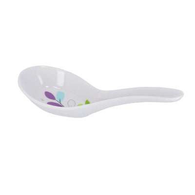 Royalford RF7389LF Premium Melamine Table Spoon | Elegant Leaf Design | Heat Resistant Lightweight | Serving Spoon | Ergonomic Handle & Break Resistant Kitchenware