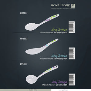 Royalford RF7392LF Premium Melamine Soup Ladle | Heat Resistant Lightweight Serving Spoon | Ergonomic Handle | Break Resistant Kitchen Utensil for Daily  Cooking Use