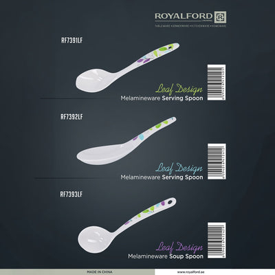 Royalford RF7392LF Premium Melamine Soup Ladle | Heat Resistant Lightweight Serving Spoon | Ergonomic Handle | Break Resistant Kitchen Utensil for Daily  Cooking Use