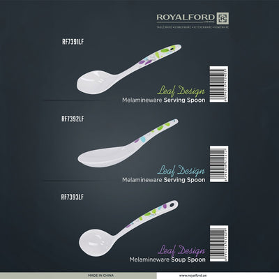 Royalford RF7393LF Premium Melamine Soup Ladle | Heat Resistant Lightweight Serving Spoon | Ergonomic Handle | Break Resistant Kitchen Utensil for Daily Cooking Use