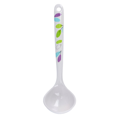 Royalford RF7393LF Premium Melamine Soup Ladle | Heat Resistant Lightweight Serving Spoon | Ergonomic Handle | Break Resistant Kitchen Utensil for Daily Cooking Use