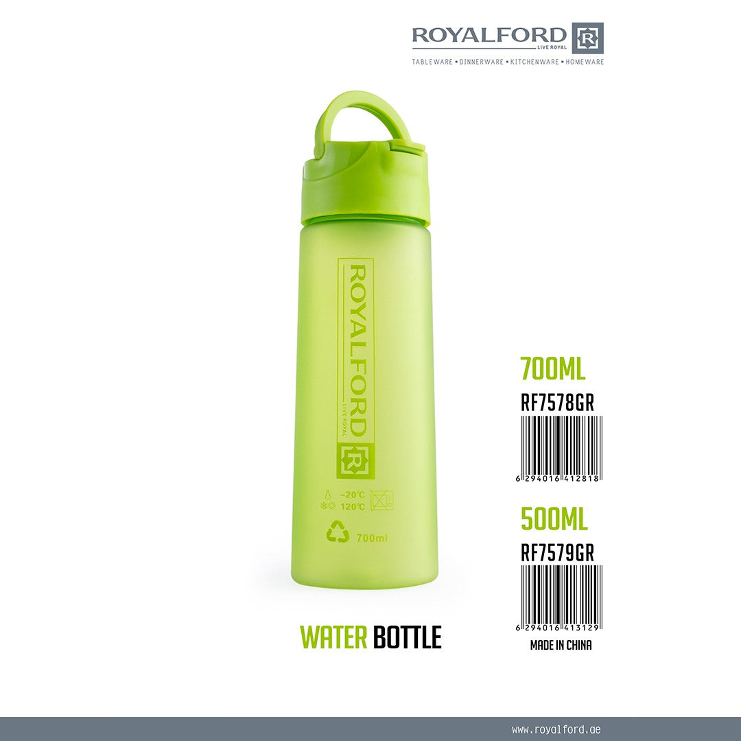 Royalford RF7579GR 500ml BPA-Free Water Bottle | Lightweight Leak-Proof Polymer Drinking Bottle with Carry Handle |Perfect  for School, Office and Daily Hydration Use