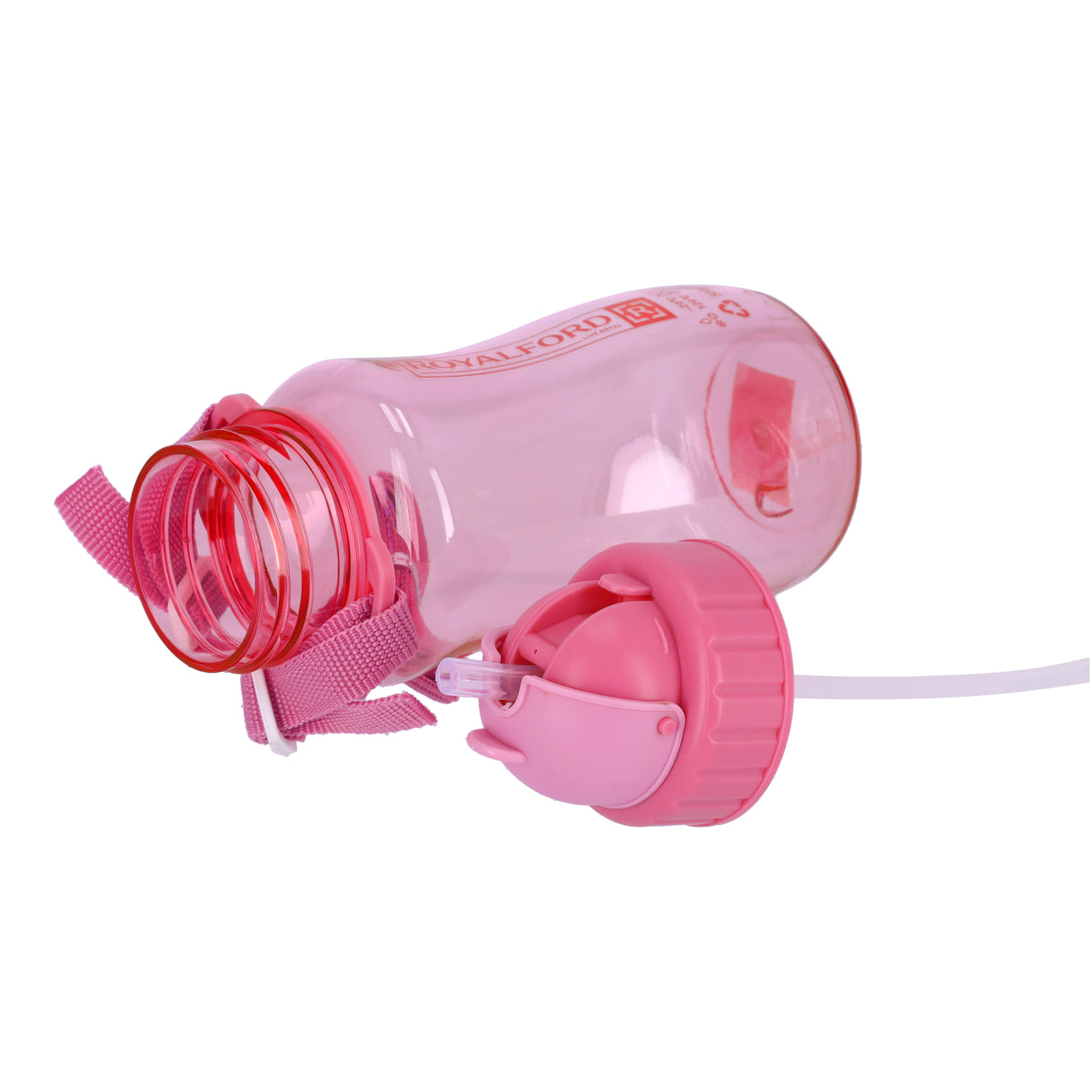 Royalford RF7581PN 500ml Water Bottle | BPA-Free | Lightweight Polymer Leak-Proof Drinking Bottle with Carry Strap for School, Gym, Travel, Kids & Daily Hydration