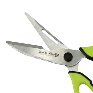 Royalford RF7660 Multi-Purpose Kitchen Shears | Stainless Steel Heavy-Duty Cooking Scissors | Ergonomic Non-Slip Handle for Meat, Poultry & Everyday Food Preparations