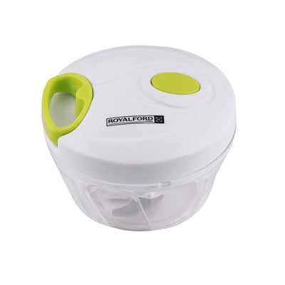 Royalford RF7719 Mini Vegetable Chopper | Manual Food Chopper with 3 Extra Sharp Stainless Steel Blades | Compact Design for Fast Easy & Daily Kitchen Food Preparation