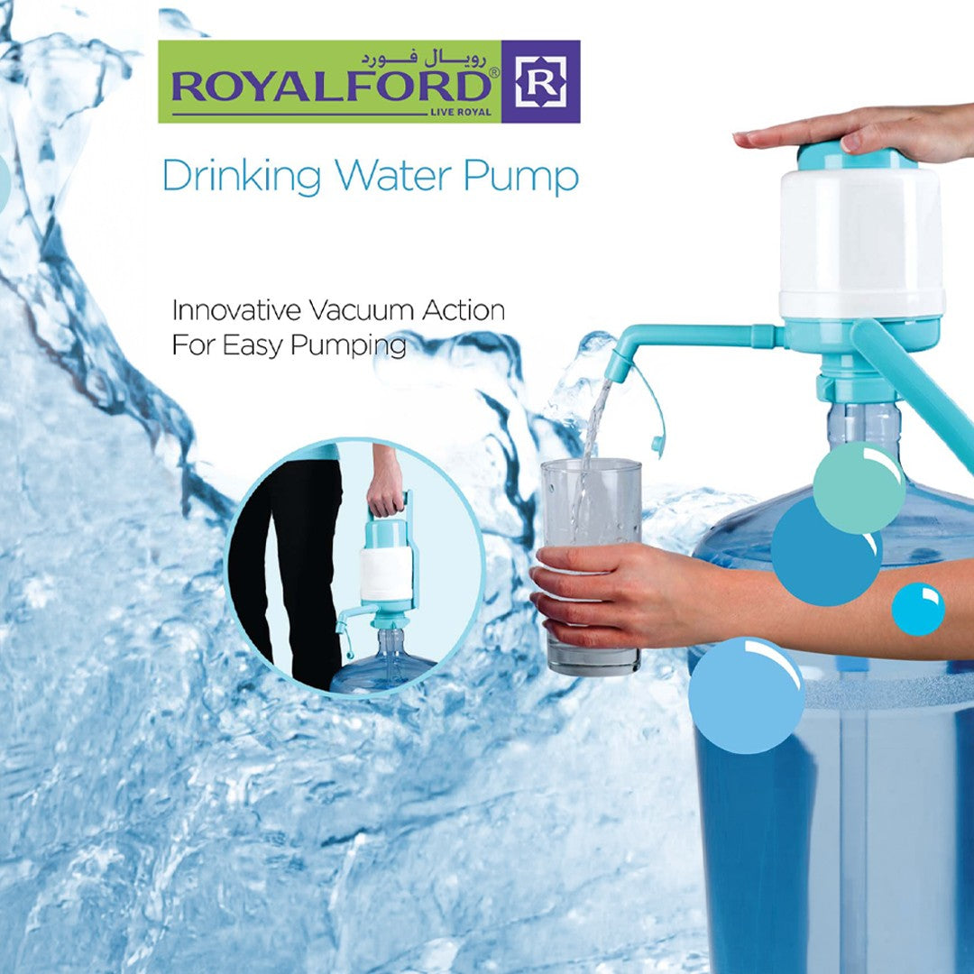 Royalford RF7784 Drinking Water Pump | Manual Vacuum Action Bottle Water Dispenser | No Electricity Required |  Perfect for Home, Office, Camping and Outdoor Use