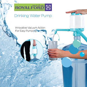 Royalford RF7784 Drinking Water Pump | Manual Vacuum Action Bottle Water Dispenser | No Electricity Required |  Perfect for Home, Office, Camping and Outdoor Use
