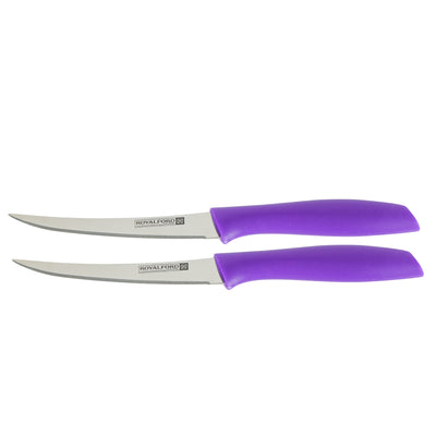 Royalford RF7848 2 Pcs Fruit Knife Set | High Grade Stainless Steel Sharp Blades | Ergonomic Non-Slip PP Handles | Lightweight Design for Fruit and Vegetable Cutting