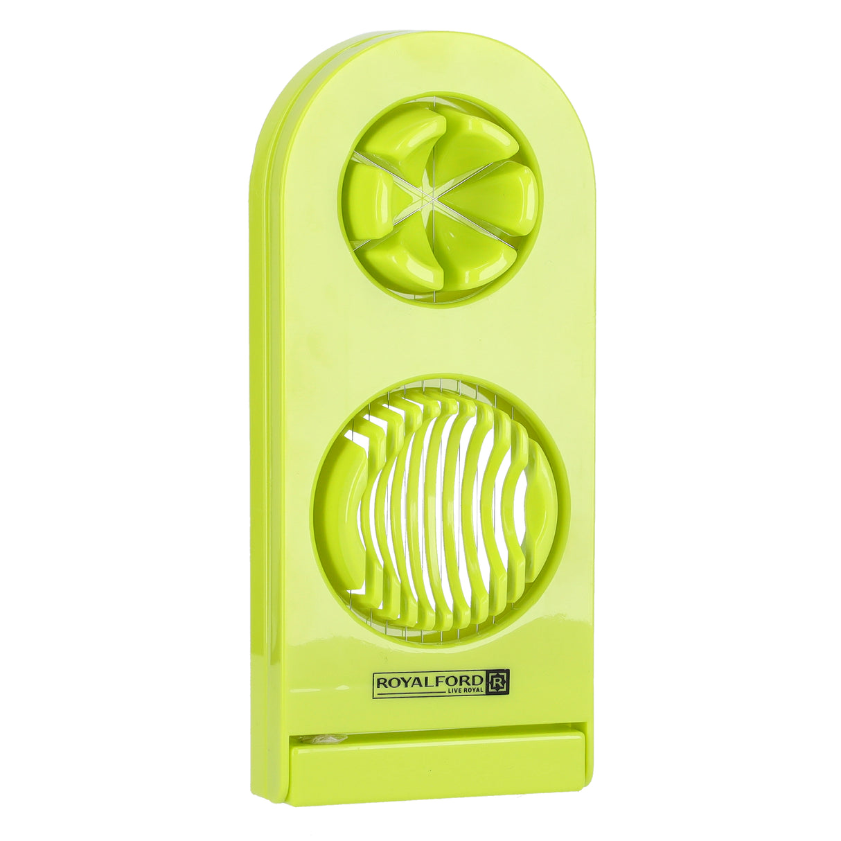 Royalford RF7850 Double Egg Slicer | Dual Function Stainless Steel Cutting Wires | Durable Plastic Body | Dishwasher Safe Egg Cutter for Kitchen, Salads and Garnishing