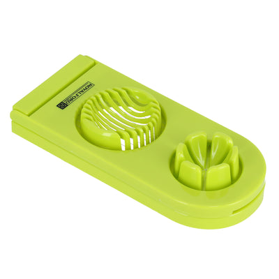Royalford RF7850 Double Egg Slicer | Dual Function Stainless Steel Cutting Wires | Durable Plastic Body | Dishwasher Safe Egg Cutter for Kitchen, Salads and Garnishing