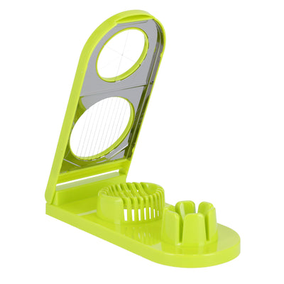 Royalford RF7850 Double Egg Slicer | Dual Function Stainless Steel Cutting Wires | Durable Plastic Body | Dishwasher Safe Egg Cutter for Kitchen, Salads and Garnishing