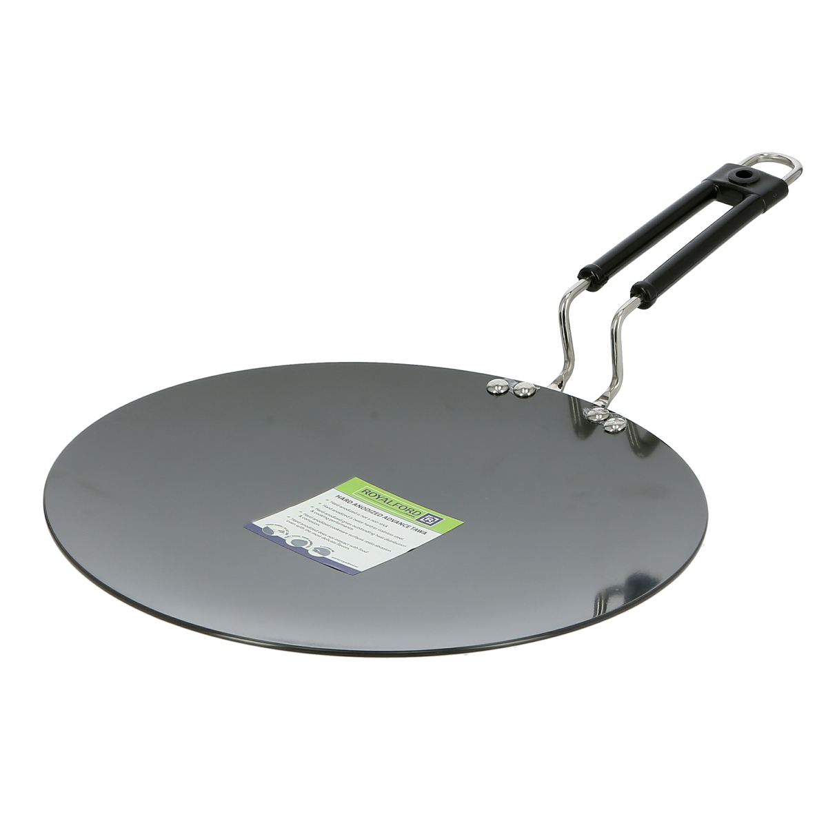 Royalford RF7905 Flat Tawa | Durable Metal Roti Tawa |  Heat Resistant Handle for safe cooking | Suitable for Everyday Cooking | Perfect for Roti, Dosa,  Pancake Etc
