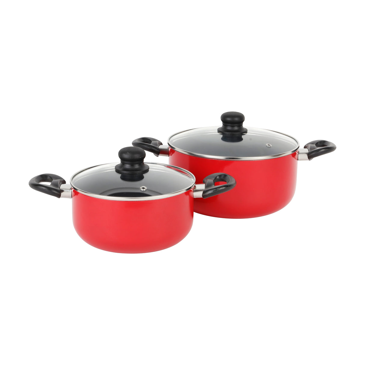 Royalford RF7923N Non-Stick Cookware Set 8 Pcs | Durable Aluminium PFOA-Free Cookware with Glass Lids | Bakelite Handles for Gas, Ceramic, Halogen & Hot Plate Use