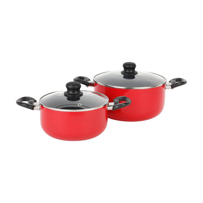 Royalford RF7923N Non-Stick Cookware Set 8 Pcs | Durable Aluminium PFOA-Free Cookware with Glass Lids | Bakelite Handles for Gas, Ceramic, Halogen & Hot Plate Use