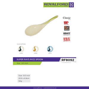 Royalford RF8092 Super Rays Rice Spoon | Heavy Weight | FDA Approved Melamine Spoon | Durable Food Grade Serving Spoon for Rice,  Curry, Home Kitchen & Restaurant Use