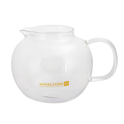 Royalford RF8266 Tempered Glass Tea Pot | Stainless Steel Strainer | 1200ml 40oz | Heat Resistant Transparent Teapot for Tea Herbal Infusions Home and Office Use