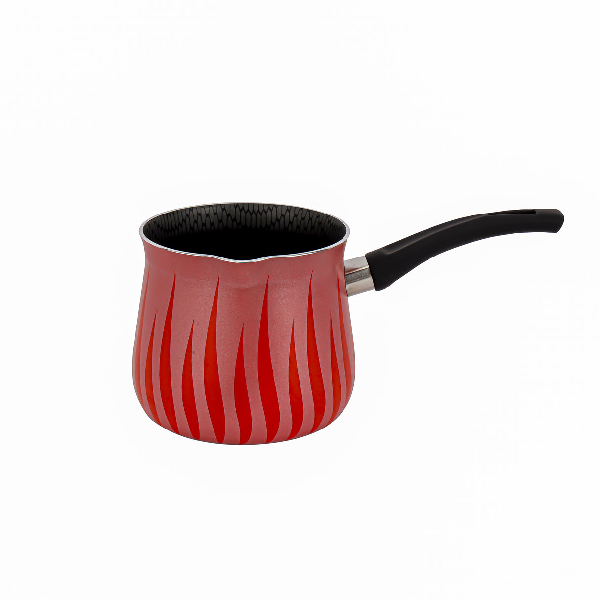 Royalford RF8274 12.5cm Flame Design Coffee Warmer | Strong Aluminium Body Coffee and Milk Heating Pot | Soft Touch Handle | Multi Cooktop Induction Compatible Base