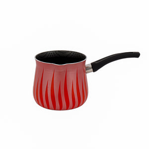 Royalford RF8274 12.5cm Flame Design Coffee Warmer | Strong Aluminium Body Coffee and Milk Heating Pot | Soft Touch Handle | Multi Cooktop Induction Compatible Base