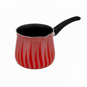 Royalford RF8274 12.5cm Flame Design Coffee Warmer | Strong Aluminium Body Coffee and Milk Heating Pot | Soft Touch Handle | Multi Cooktop Induction Compatible Base