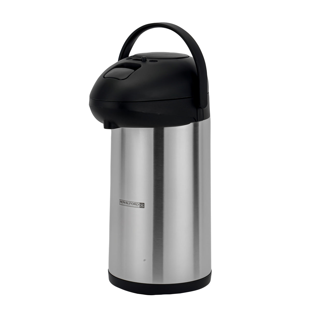 RoyalFord RF8337 4L Double Wall Vacuum Flask | Stainless Steel Pump Action | Airpot Hot and Cold Beverage Dispenser for Catering, Office, Restaurant  & Home Use