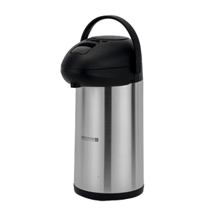 RoyalFord RF8337 4L Double Wall Vacuum Flask | Stainless Steel Pump Action | Airpot Hot and Cold Beverage Dispenser for Catering, Office, Restaurant  & Home Use