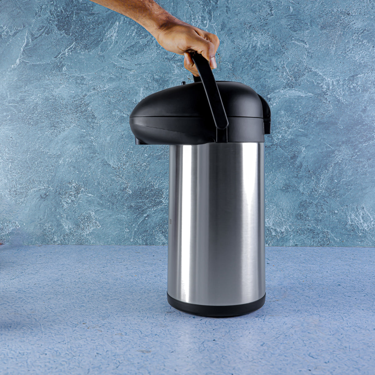 Royalford RF8337 4L Double Wall Vacuum Flask - Keeping Hot/Cold Retention, Pump Action Spill-Proof Pouring Coffee, Hot Water, Tea, Beverage | Ideal for Commercial & Outings