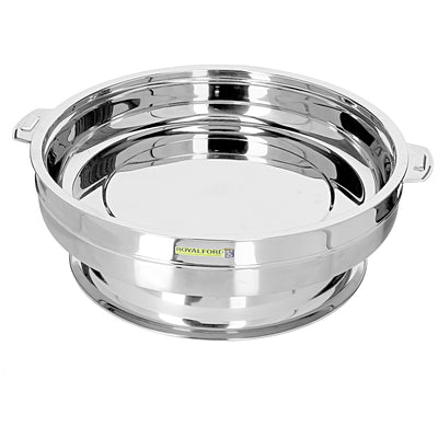 Royalford RF8412 50cm Taj Jumbo Stainless Steel Hot Pot  | Double Wall Insulated Food Warmer | Premium Stainless Steel Construction | Elegant Taj-Inspired Design