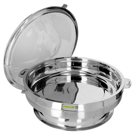 Royalford RF8412 50cm Taj Jumbo Stainless Steel Hot Pot  | Double Wall Insulated Food Warmer | Premium Stainless Steel Construction | Elegant Taj-Inspired Design