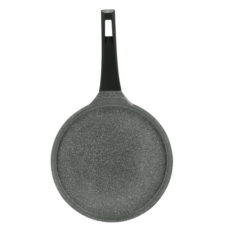 Royalford RF8589 25CM Die Cast Aluminium Crepe Tawa | Marble Non-Stick Coating | Induction Compatible Bottom | Soft Touch Bakelite Handle | Durable & Dishwasher Safe