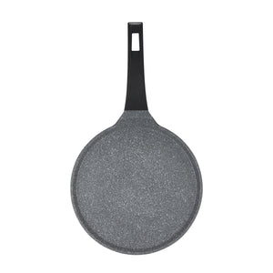 Royalford RF8590 28cm Die Cast Crepe Tawa | Marble Non-Stick Coating | Induction Compatible Aluminium Flat Pan | Soft Touch Bakelite Handle & Even Heat Distribution