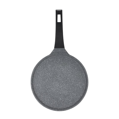 Royalford RF8590 28cm Die Cast Crepe Tawa | Marble Non-Stick Coating | Induction Compatible Aluminium Flat Pan | Soft Touch Bakelite Handle & Even Heat Distribution