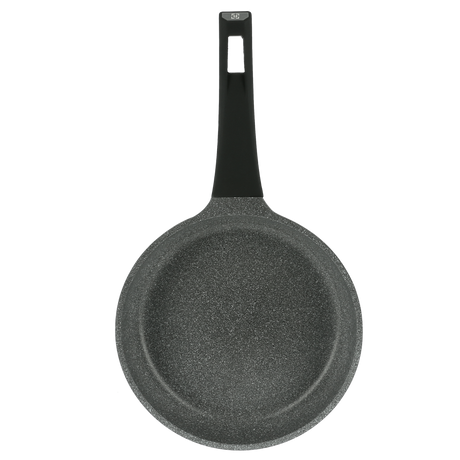 Royalford RF8594 24cm Die Cast Aluminium Fry Pan |  Marble Non-Stick Coating | Induction Compatible Base and Soft Touch Bakelite Handle for Everyday Cooking Use