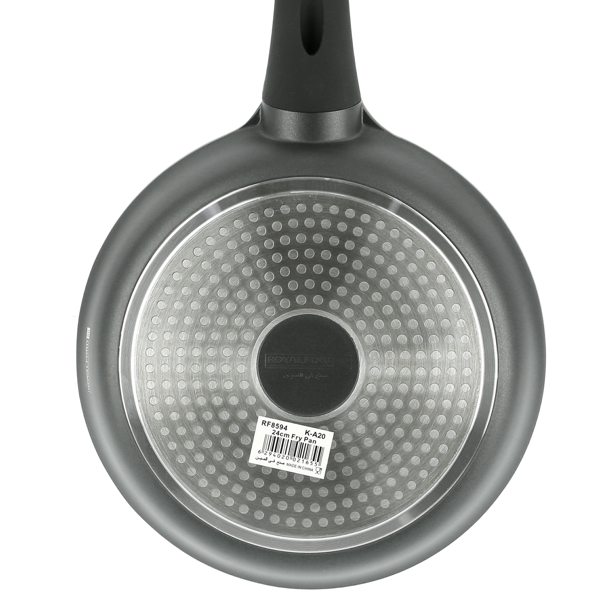 Royalford RF8594 24cm Die Cast Aluminium Fry Pan |  Marble Non-Stick Coating | Induction Compatible Base and Soft Touch Bakelite Handle for Everyday Cooking Use