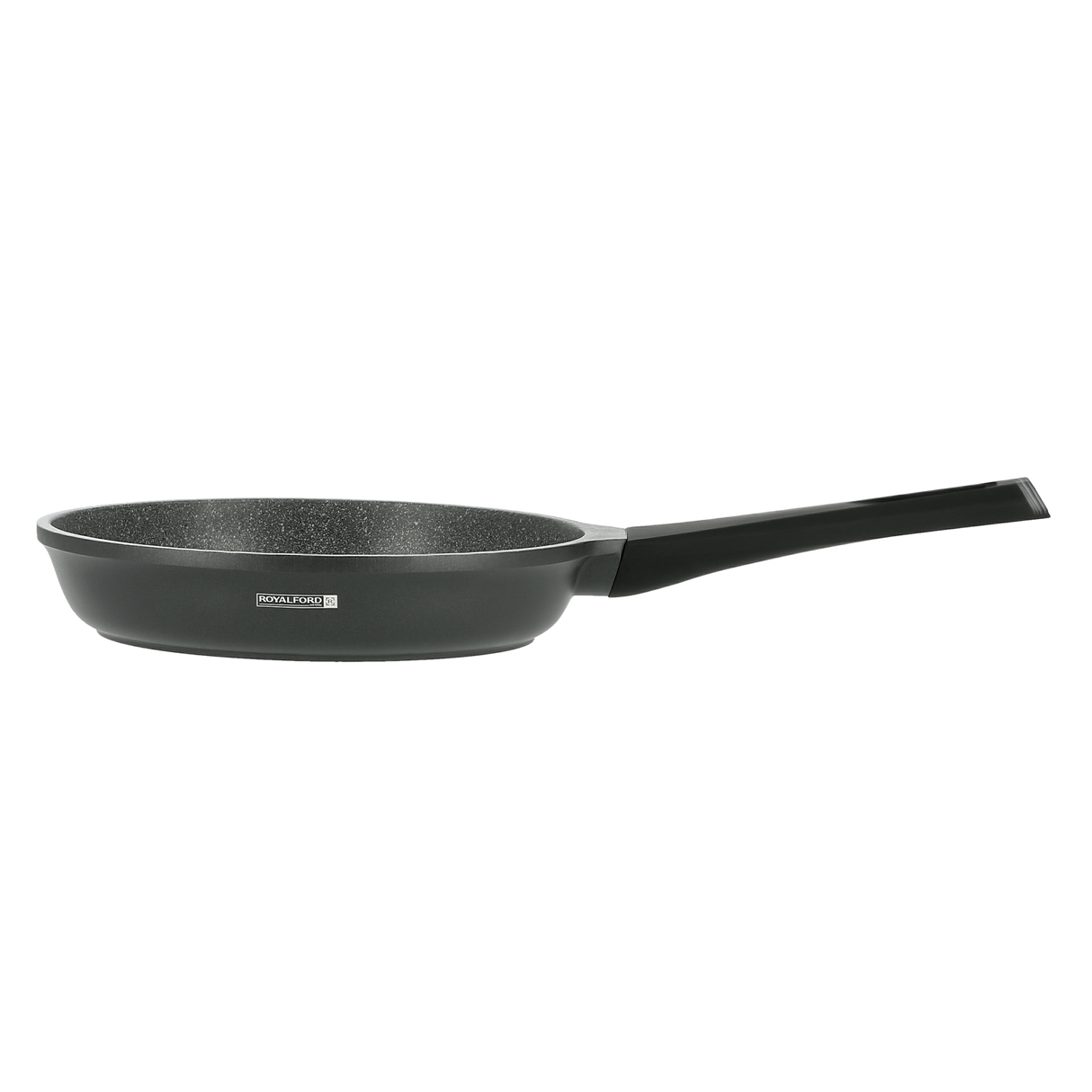 Royalford RF8594 24cm Die Cast Aluminium Fry Pan |  Marble Non-Stick Coating | Induction Compatible Base and Soft Touch Bakelite Handle for Everyday Cooking Use